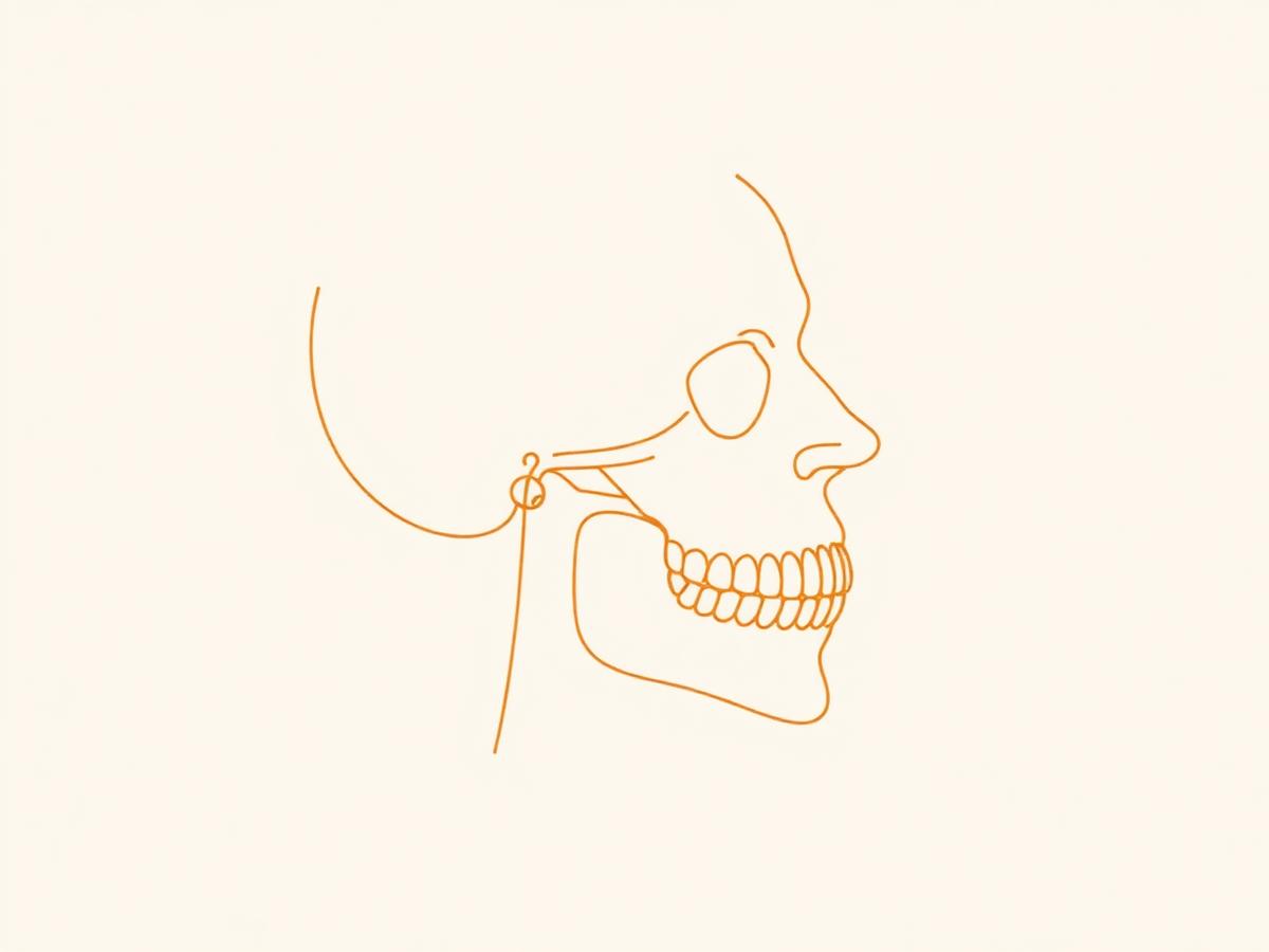 Line drawing of jaw and TMJ anatomy